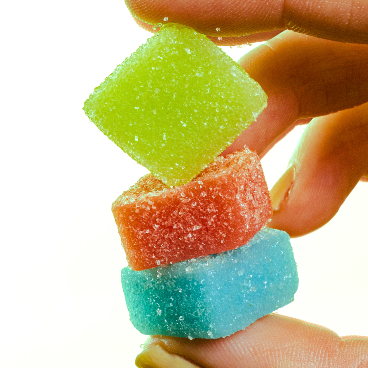 Stacked gummies with fruit