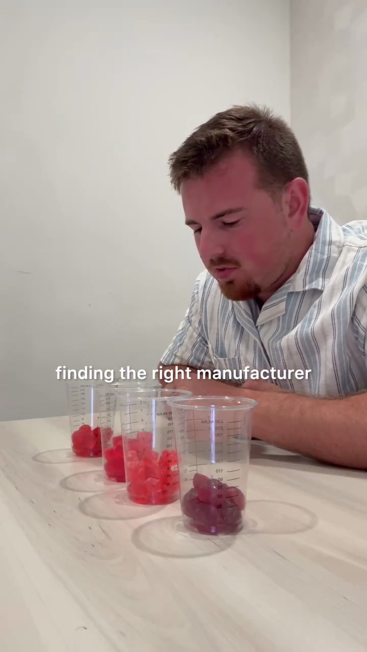 Cups with gummies soaking